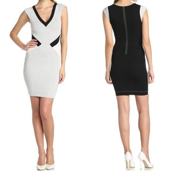 French Connection Dresses & Skirts - French Connection Mini Dress Colorblock Bodycon Gray Size 6